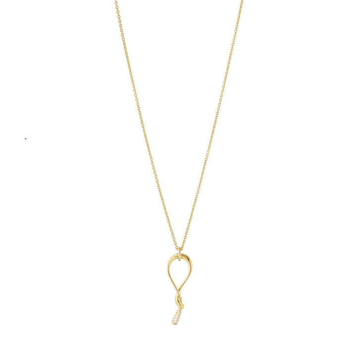 Mercy Swirl 18K Gold Necklace w. Pavé 0.04 Ct Diamonds