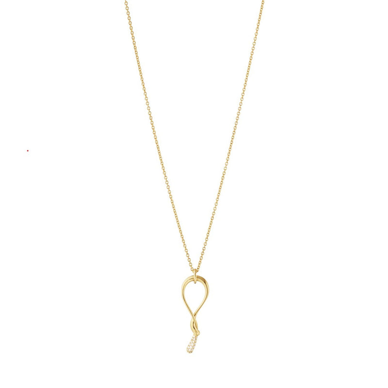 Mercy Swirl 18k Guld Halskæde m. Pavé 0,04 CT Diamonds
