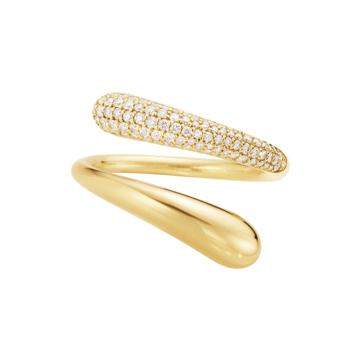 Mercy Twist 18K Gold Ring w. Pavé 0.37 Ct Diamonds