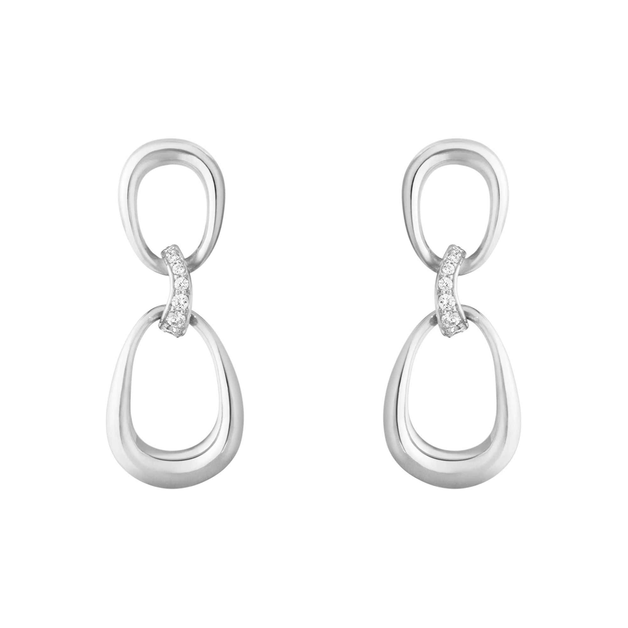 Offspring Silver Earrings w. 0.05 Ct Diamonds