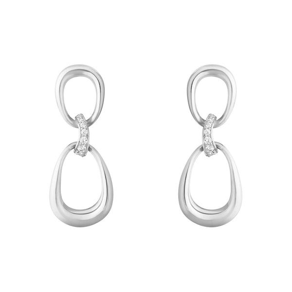 Offspring Silver Earrings w. 0.05 Ct Diamonds