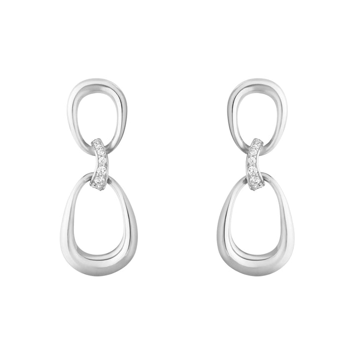 Offspring Silver Earrings w. 0.05 Ct Diamonds