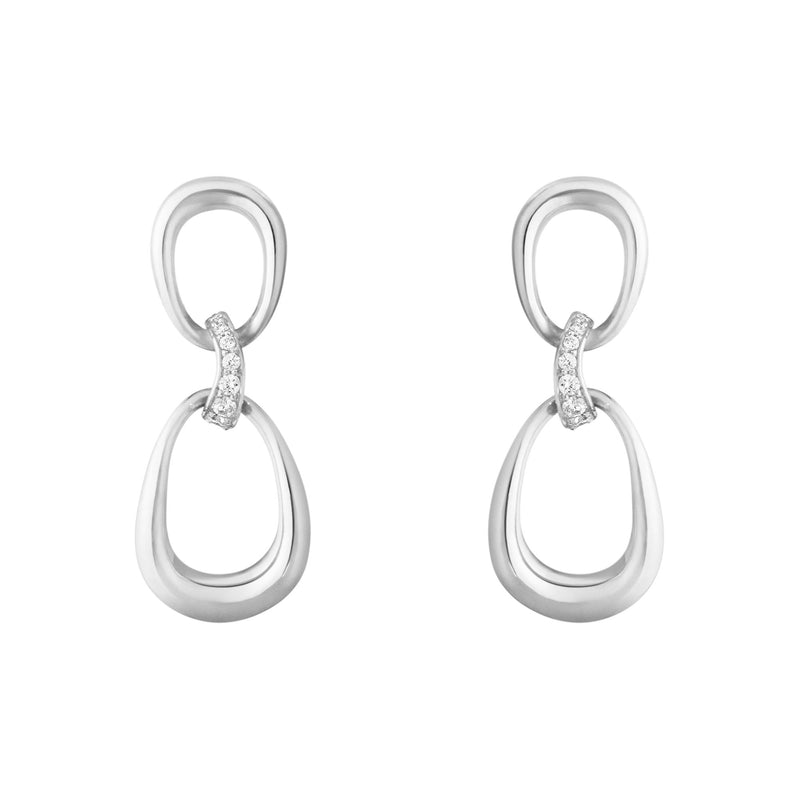 Offspring Silver Earrings w. 0.05 Ct Diamonds