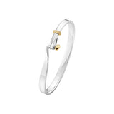 Torun Silver & Gold Bangle w. Champagne Diamonds