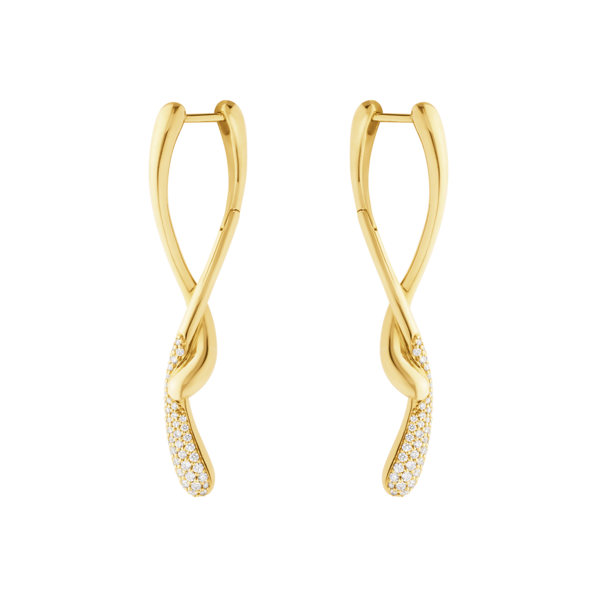 Mercy 18K Gold Earrings w. Diamonds