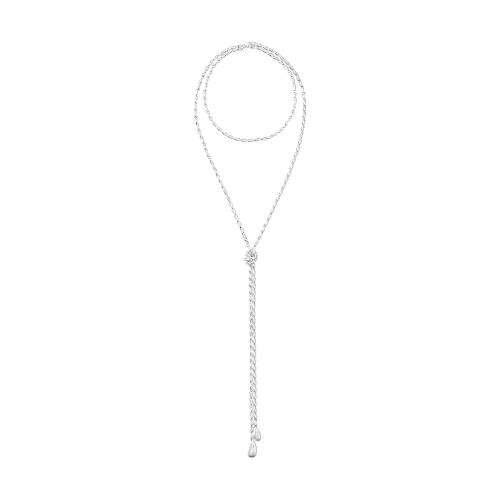 Reflect Lariat Silver Necklace