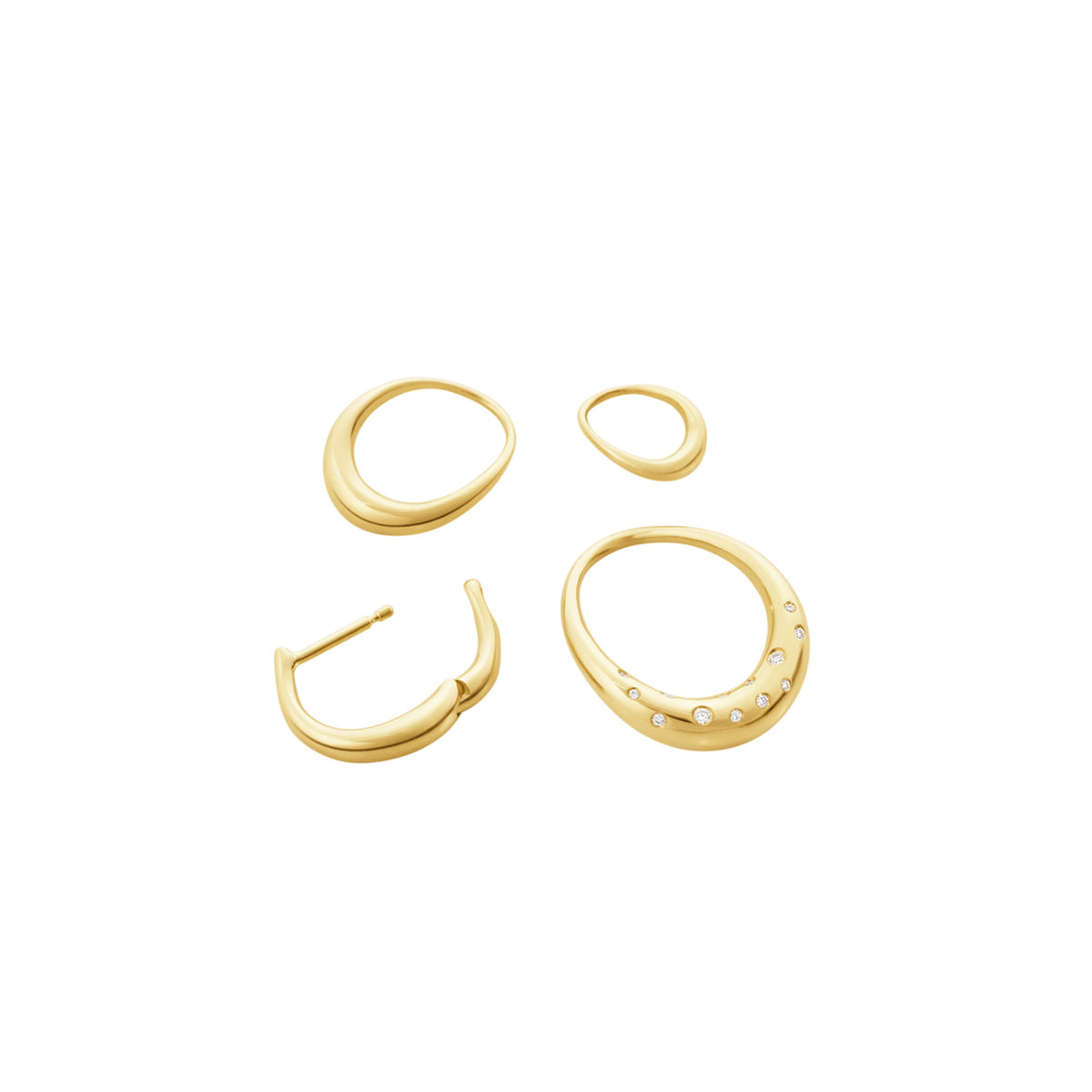 Offspring 18K Gold Earrings w. Diamonds