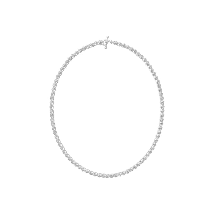 Weft Slim Single Link Silver Necklace