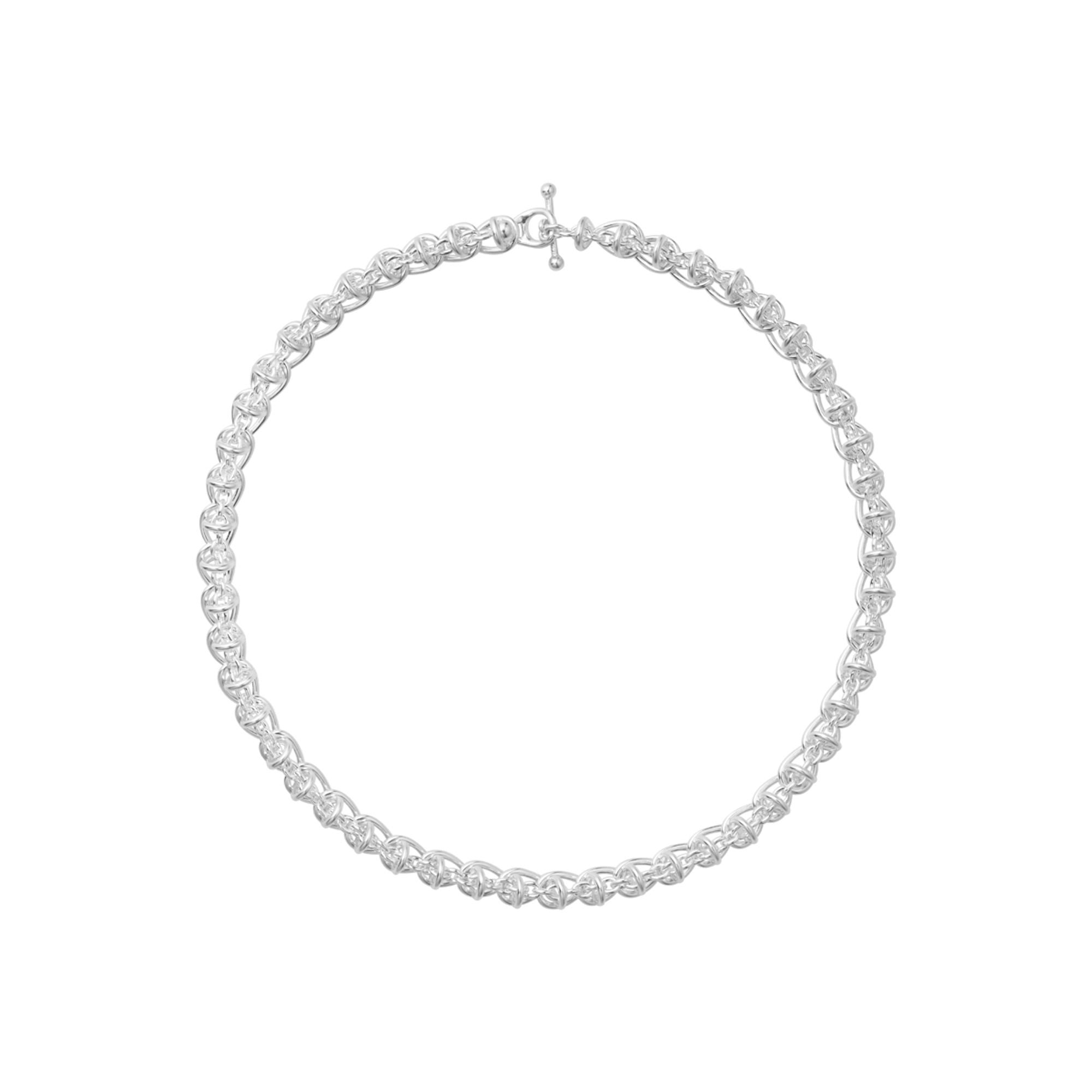 Weft Single Link Silver Necklace