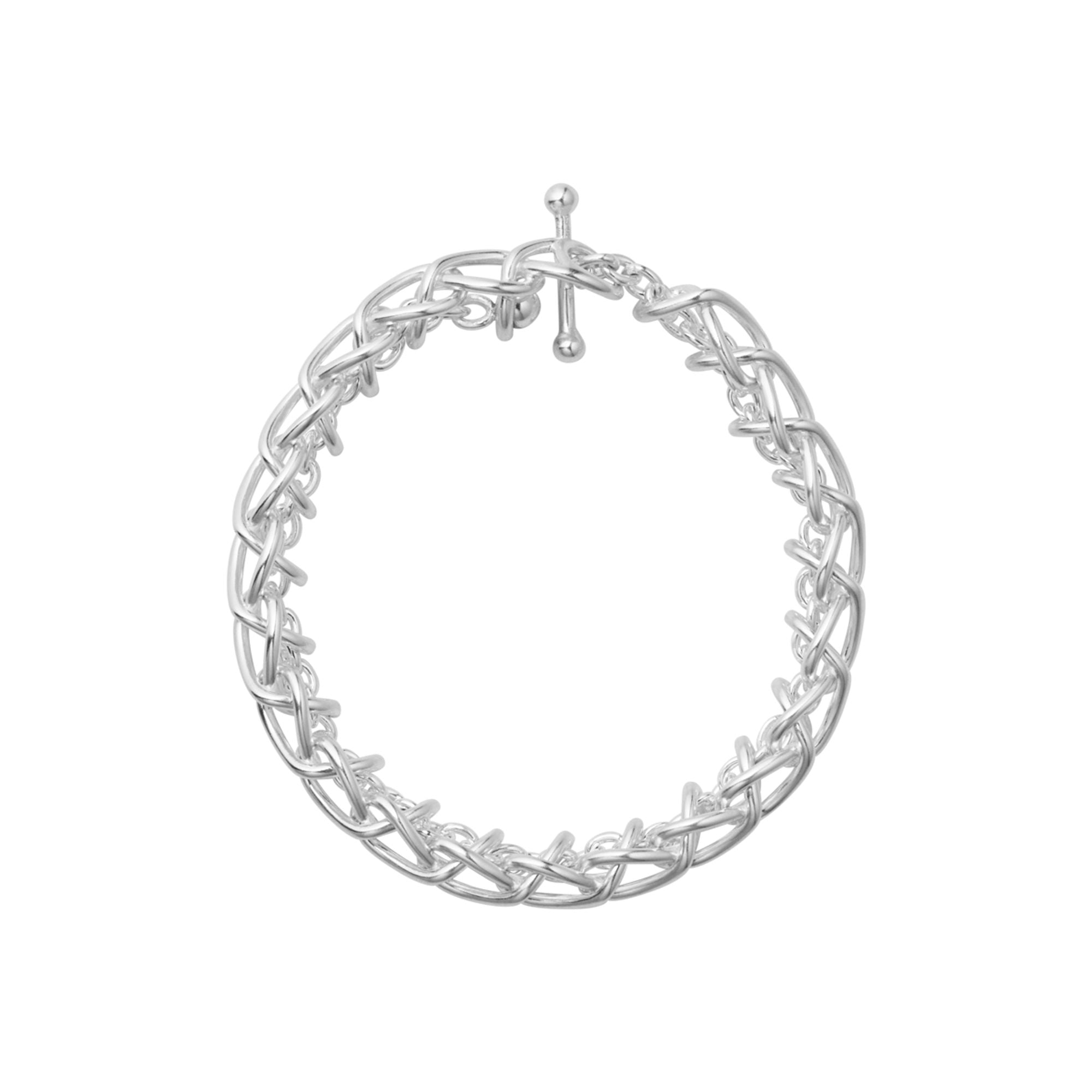 Weft Single Link Silver Bracelet