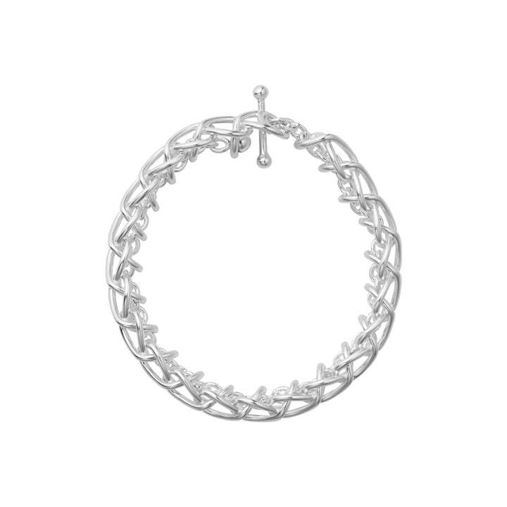 Weft Single Link Silver Bracelet