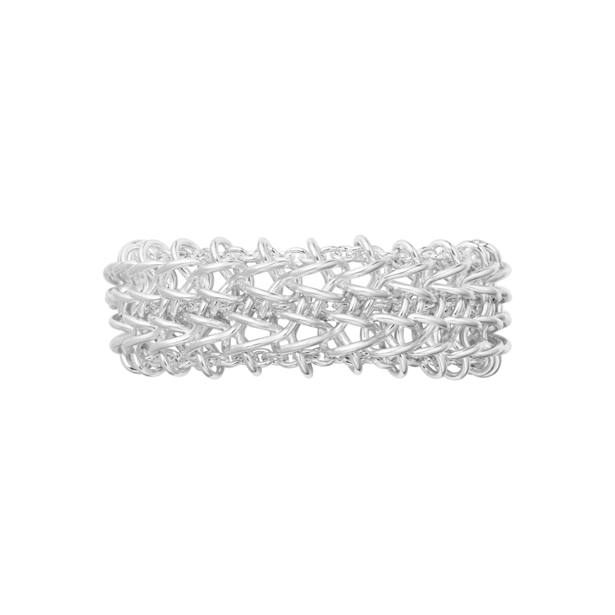 Weft Tripple Link Silver Bracelet
