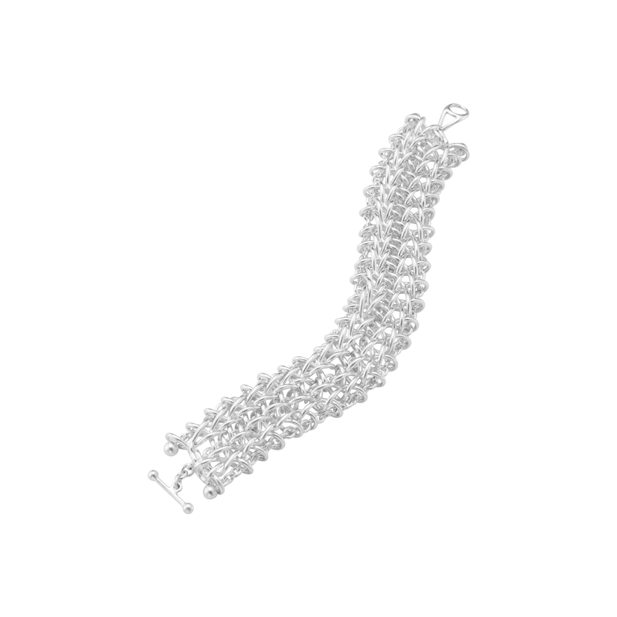 Weft Tripple Link Silver Bracelet