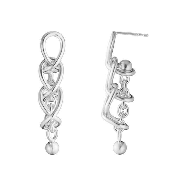 Weft Tripple Links Silver Earring