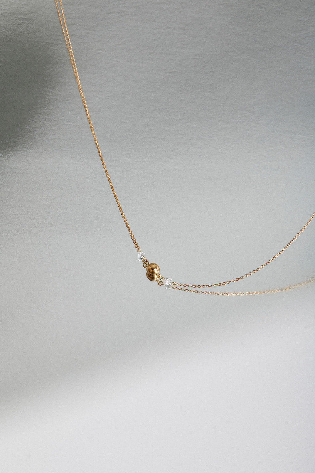 Triplet Nude 18K Whitegold Necklace w. Lab-Grown Diamonds