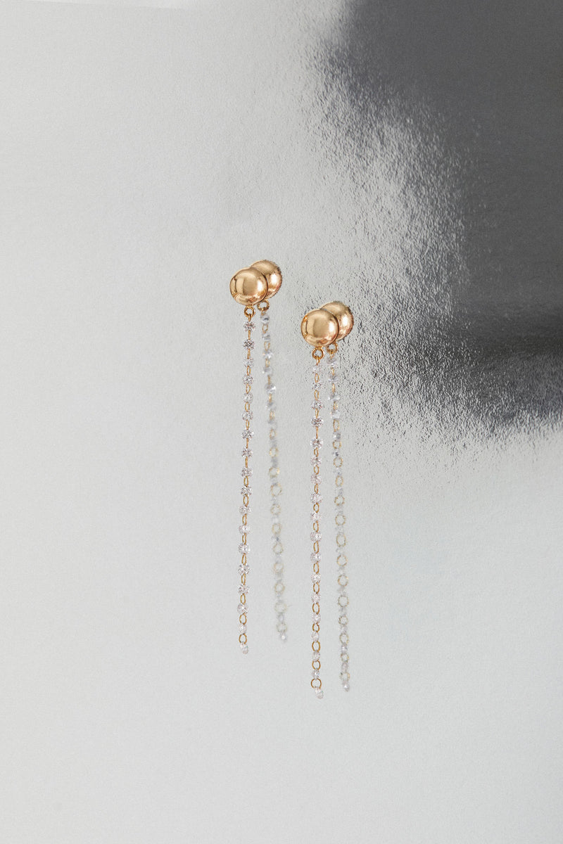 Cascade Nude 18K Gold Earrings w. Lab-Grown Diamonds
