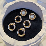 A. Sun Halo Aura 18K Gold Studs w. Lab-Grown Diamond Pavé