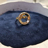 A. Sun Halo 18K Gold Ring w. Jet Black Enamel