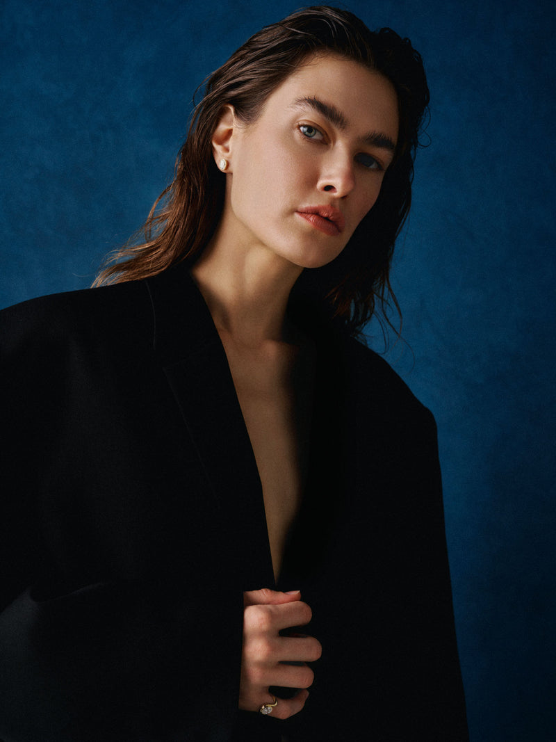 Bare Souls Wave 18K Guld Ring m. 1,00 ct Oval Diamant