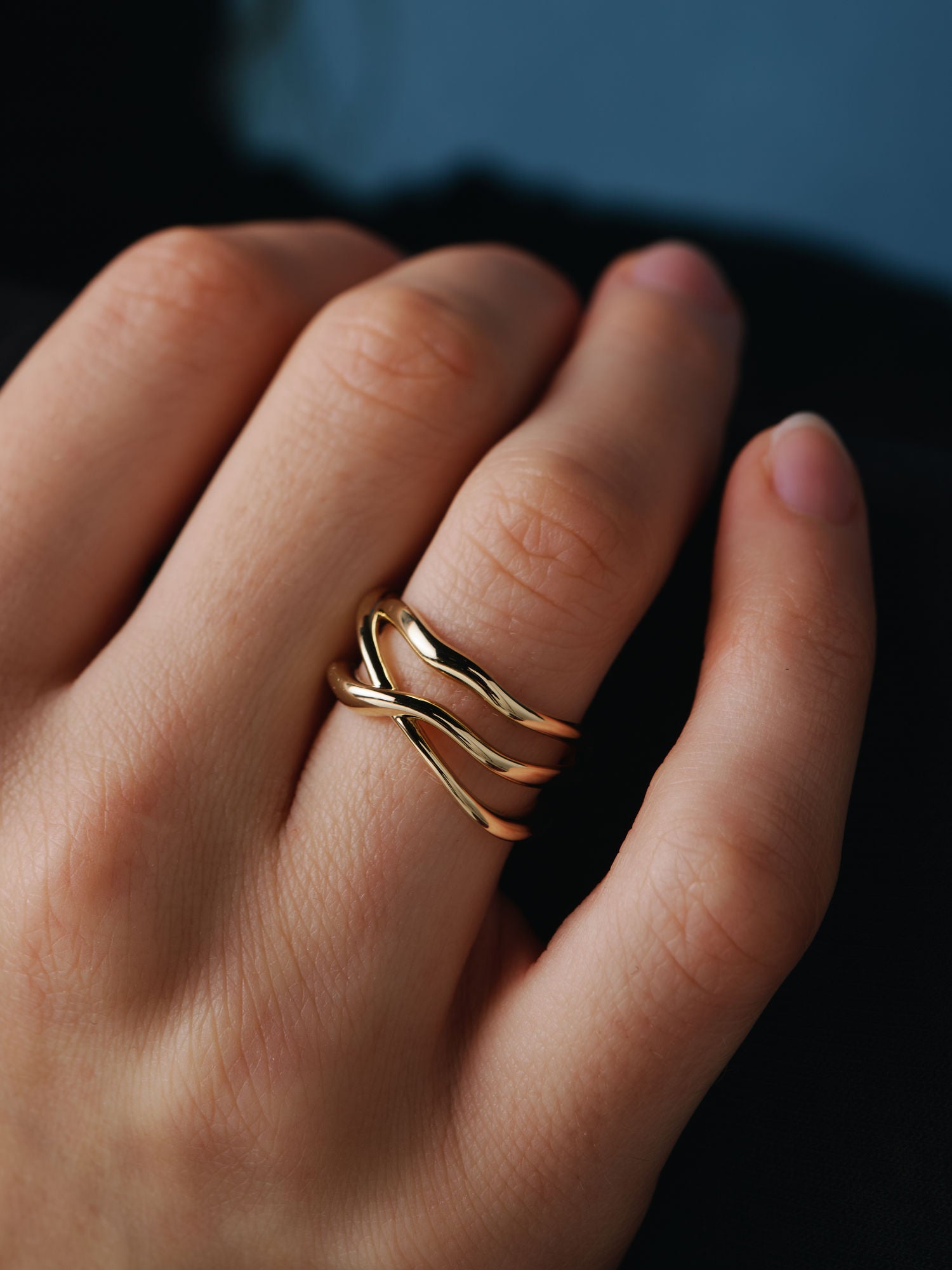 Bare Souls Three Shank 18K Gold Ring
