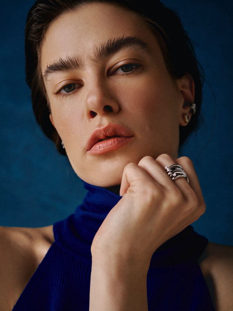 Bare Souls Five Shank 14K Hvidguld Ring m. 0,28 ct Diamanter