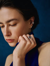 Bare Souls Fem Tråde 14K Hvidguld Ear Cuff m. 0,06 ct Diamanter