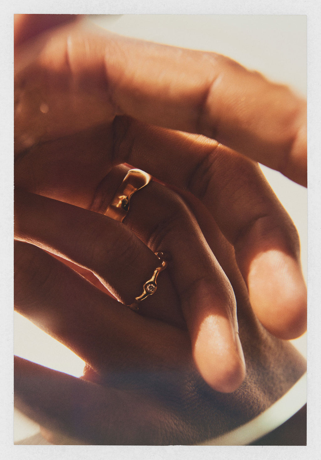 Spuma 14K Gold Ring w. Diamond