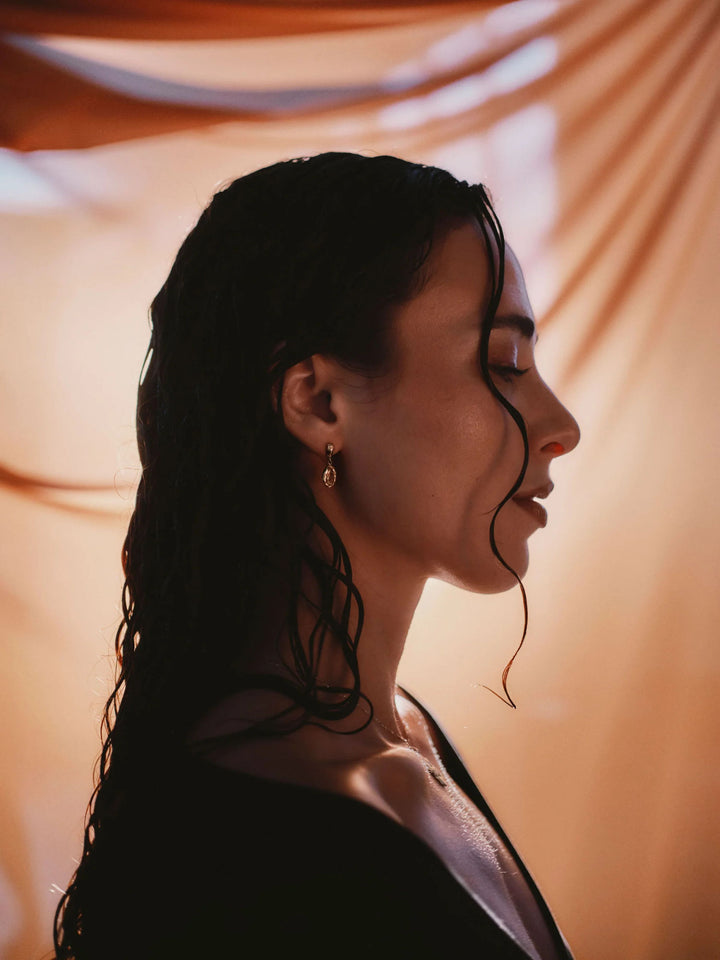 Orabelle Halo Drop 14K Gold Earring