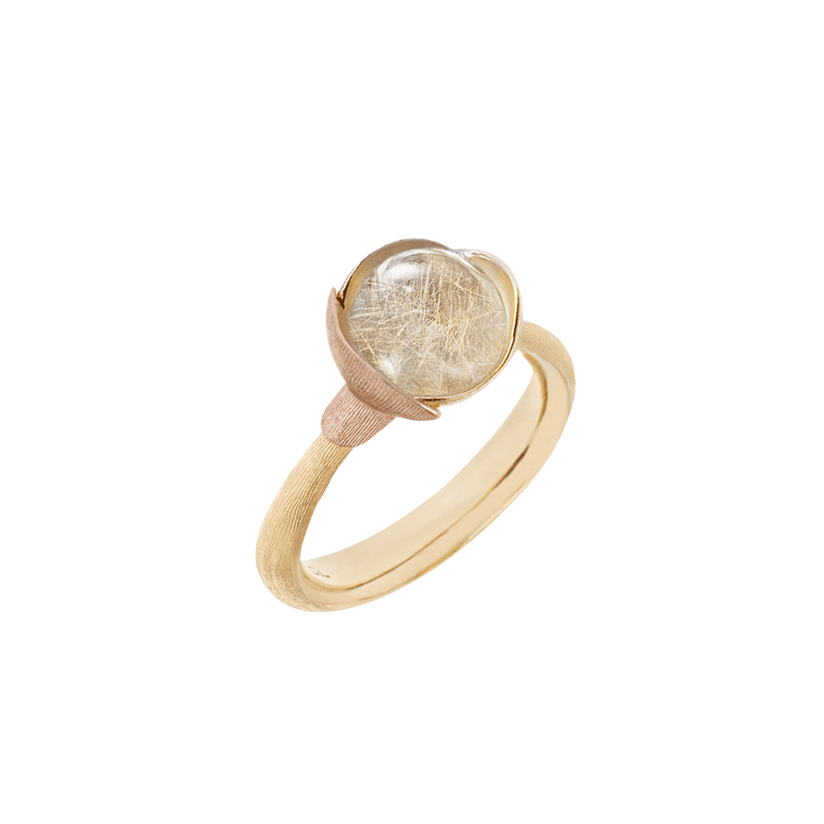 Lotus 1 18K Gold Ring w. Quartz
