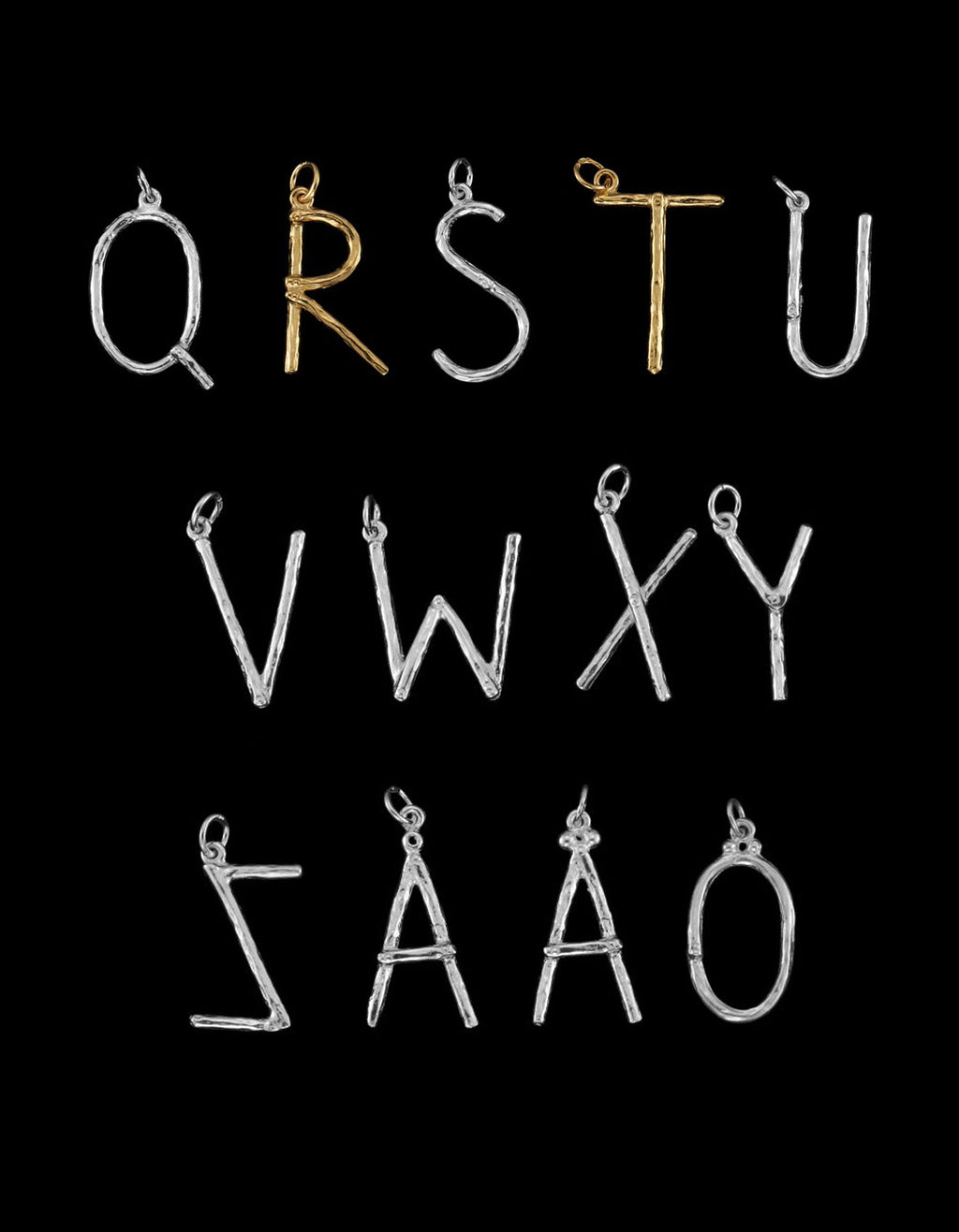 Perle Bogstav Sølv Halskæde m. Perler