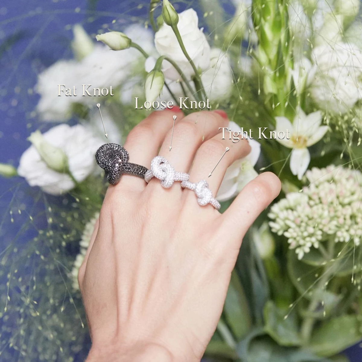 Legacy Knot Big 18K Whitegold Ring w. Diamonds