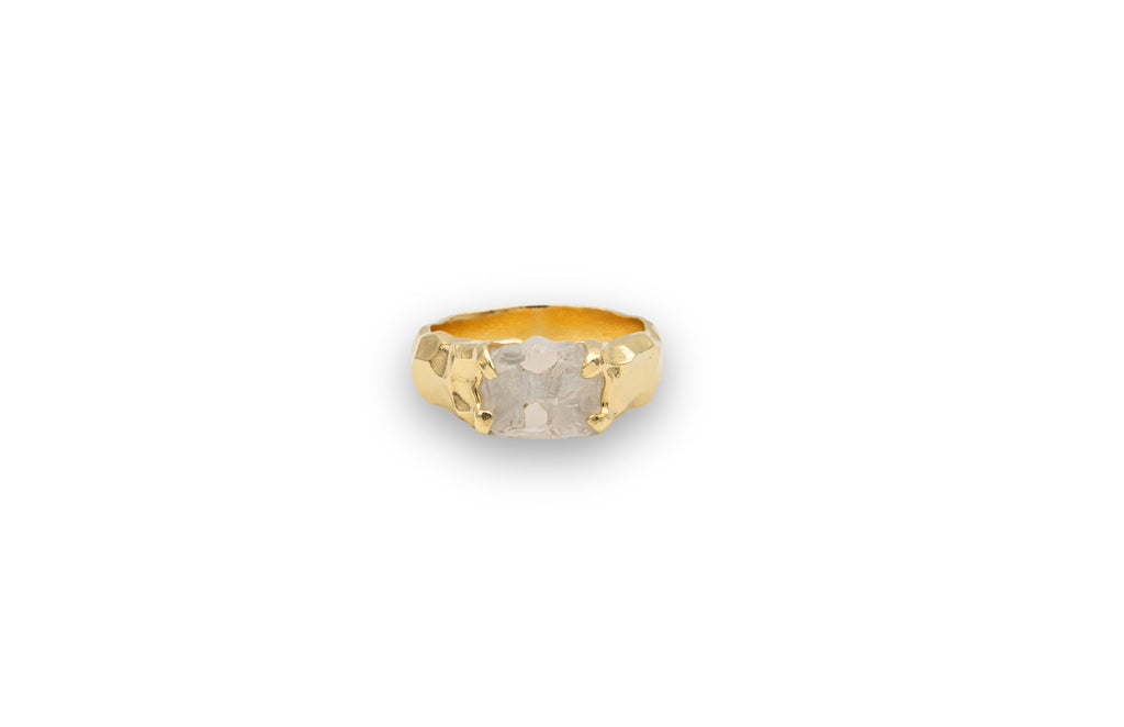 IX Avy 22k Gold Plated Ring w. Crystal
