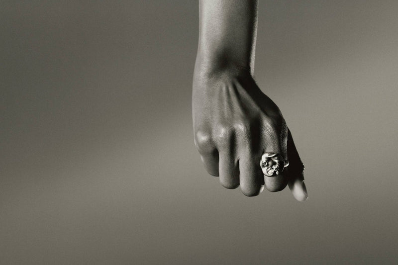 Elephant 18K Gold Ring w. Lab-Grown Diamond