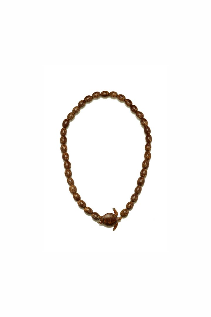 Marquetry 18K Gold Necklace w. Diamond