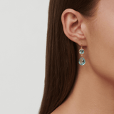 Olivia Ice Blue Gold Plated Earrings