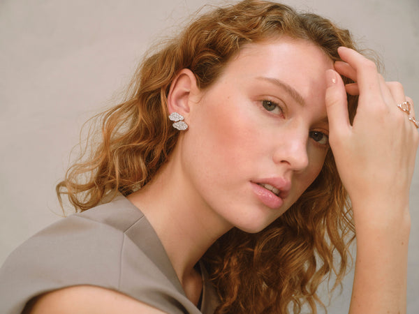Allusia Love Clustered 18K Rosegold Earrings w. Diamonds