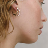 A. Iceberg 18K Gold Plated SM Hoops w. Jet Black Enamel