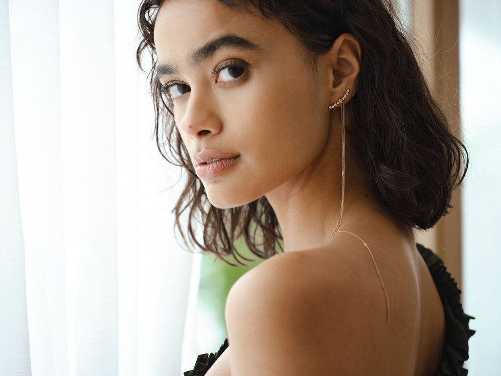 Super Nova Gold Plated Earring w. Zirconias