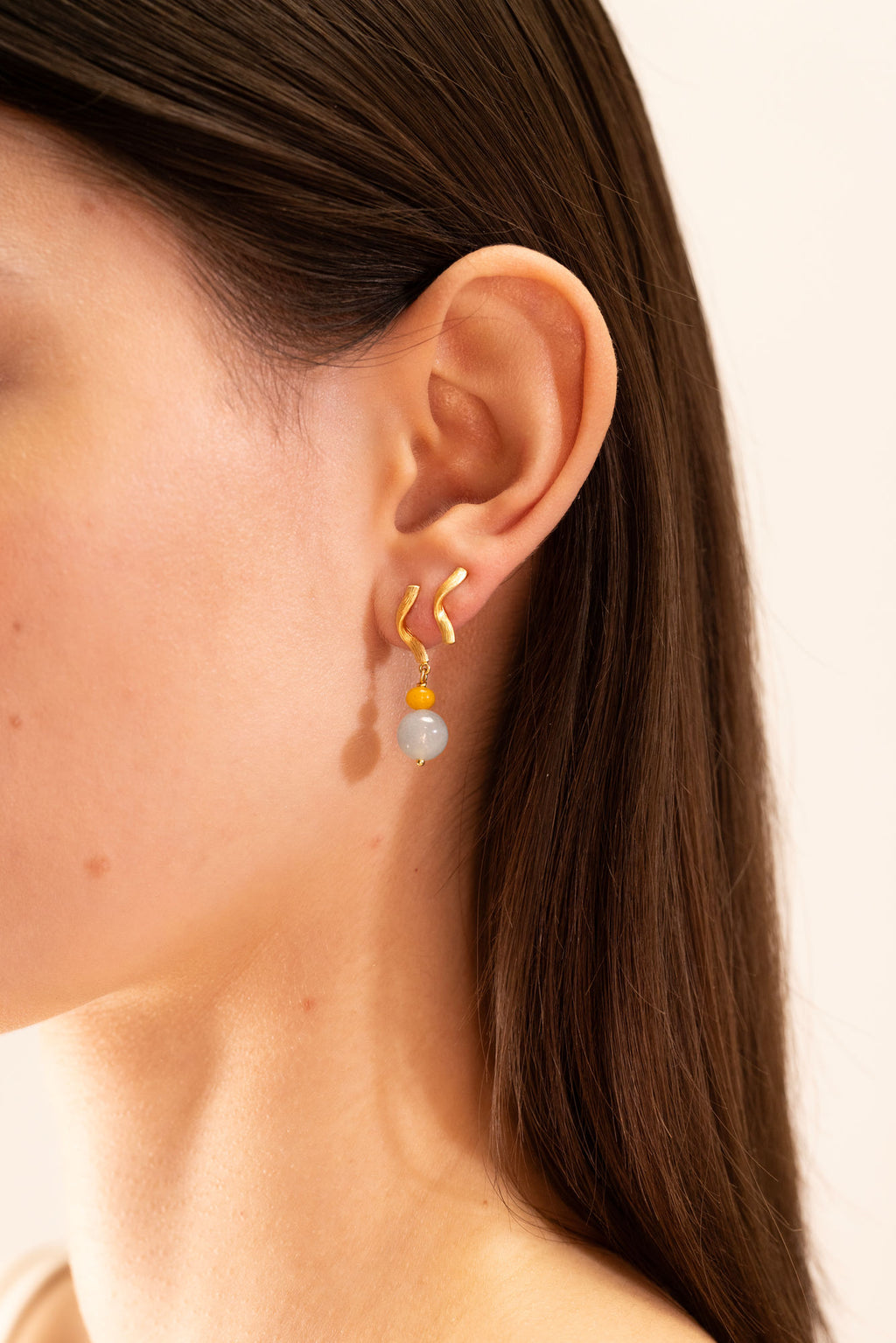 Vega 18K Gold Earrings w. Aquamarines