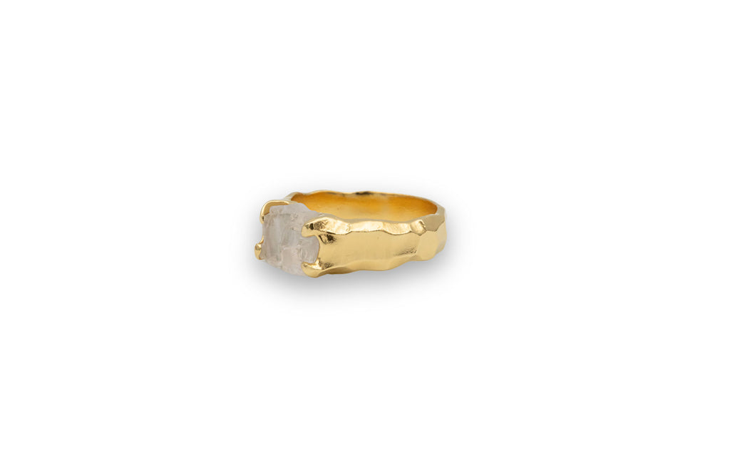 IX Avy 22k Gold Plated Ring w. Crystal