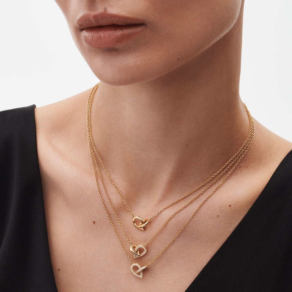 Drop Link Mini 18k Half Pavé Whitegold Necklace w. Diamonds