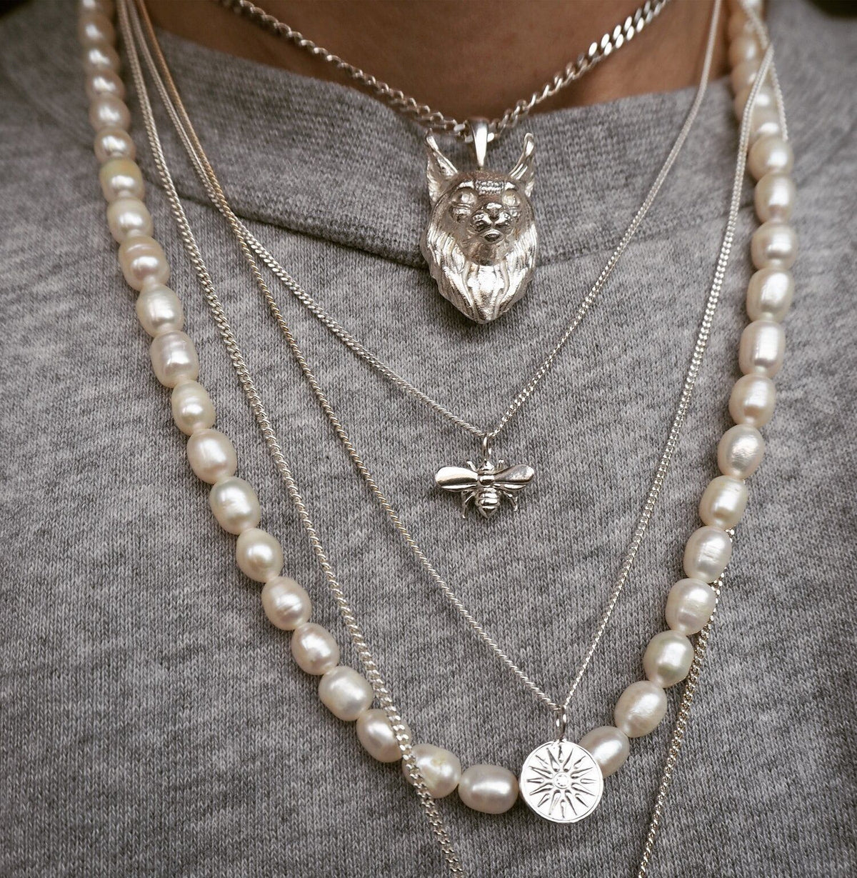 Bee Silver Necklace