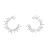 Moon Star Silver Earrings w. Zirconia