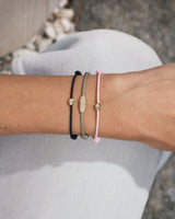 Stone Cord Pink 14k Whitegold Bracelet w. Lab-Grown Diamond