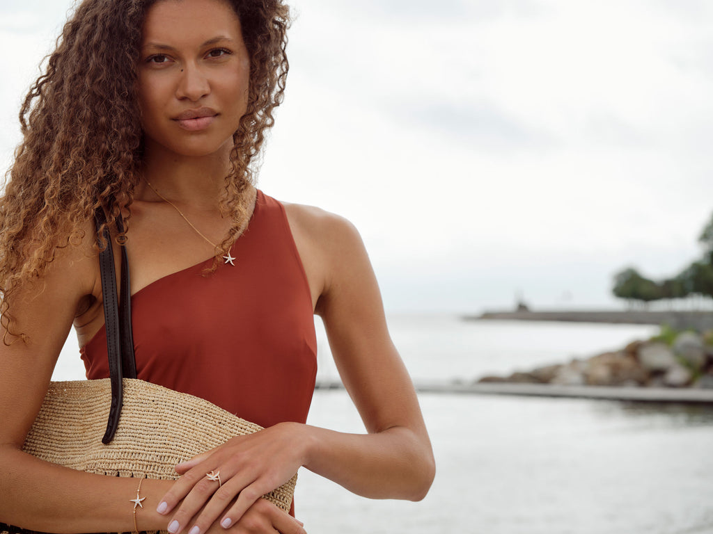 Seastar Dream 18K Gold, Rosegold or Whitegold Necklace w. Diamonds