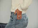 Dome 18K Gold, Rosegold or Whitegold Ring w. Diamonds