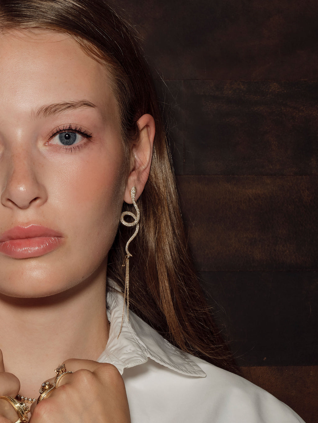 Snakes Pavé Ohrring aus 18K Gold I Diamanten