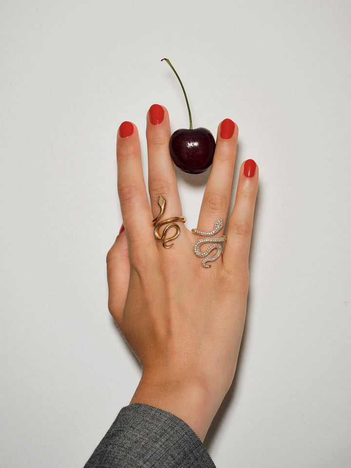 Medium Snakes Goldring aus 18K I Diamanten