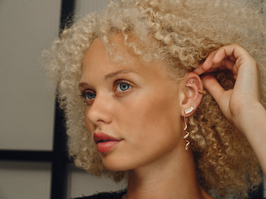 Irida & Onda Luminosa 18K Gold Plated Earrings w. Zirconias