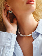 Elysia Cascade 14k Gold Necklace w. Pearls